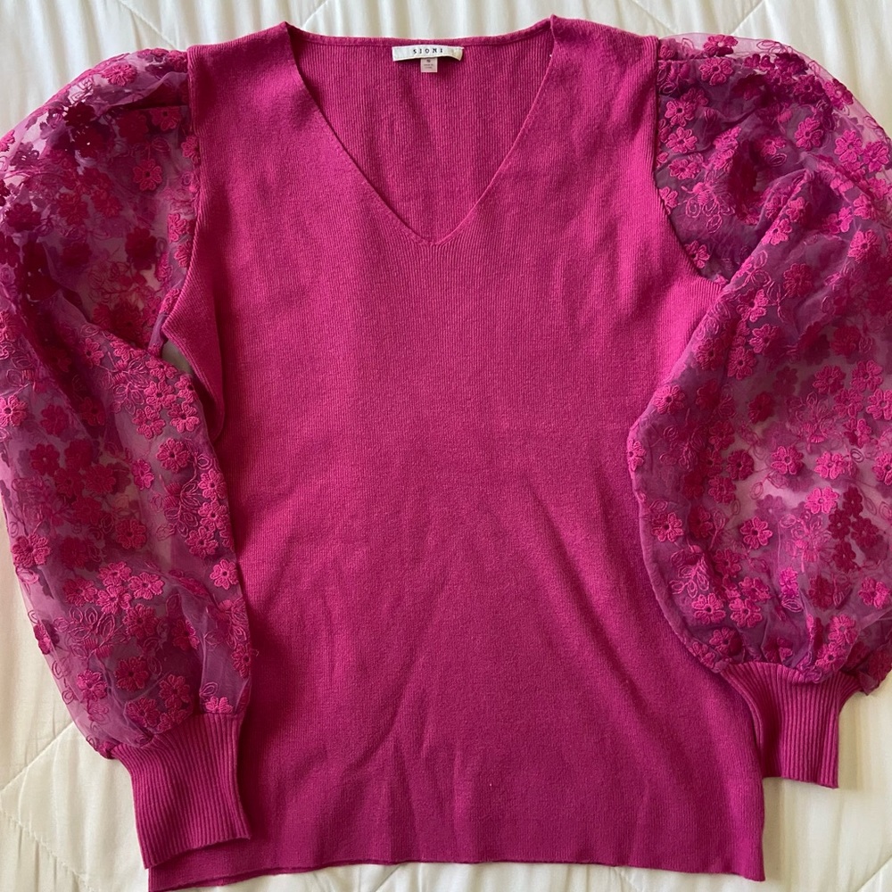 Sioni sheer sleeve sweater